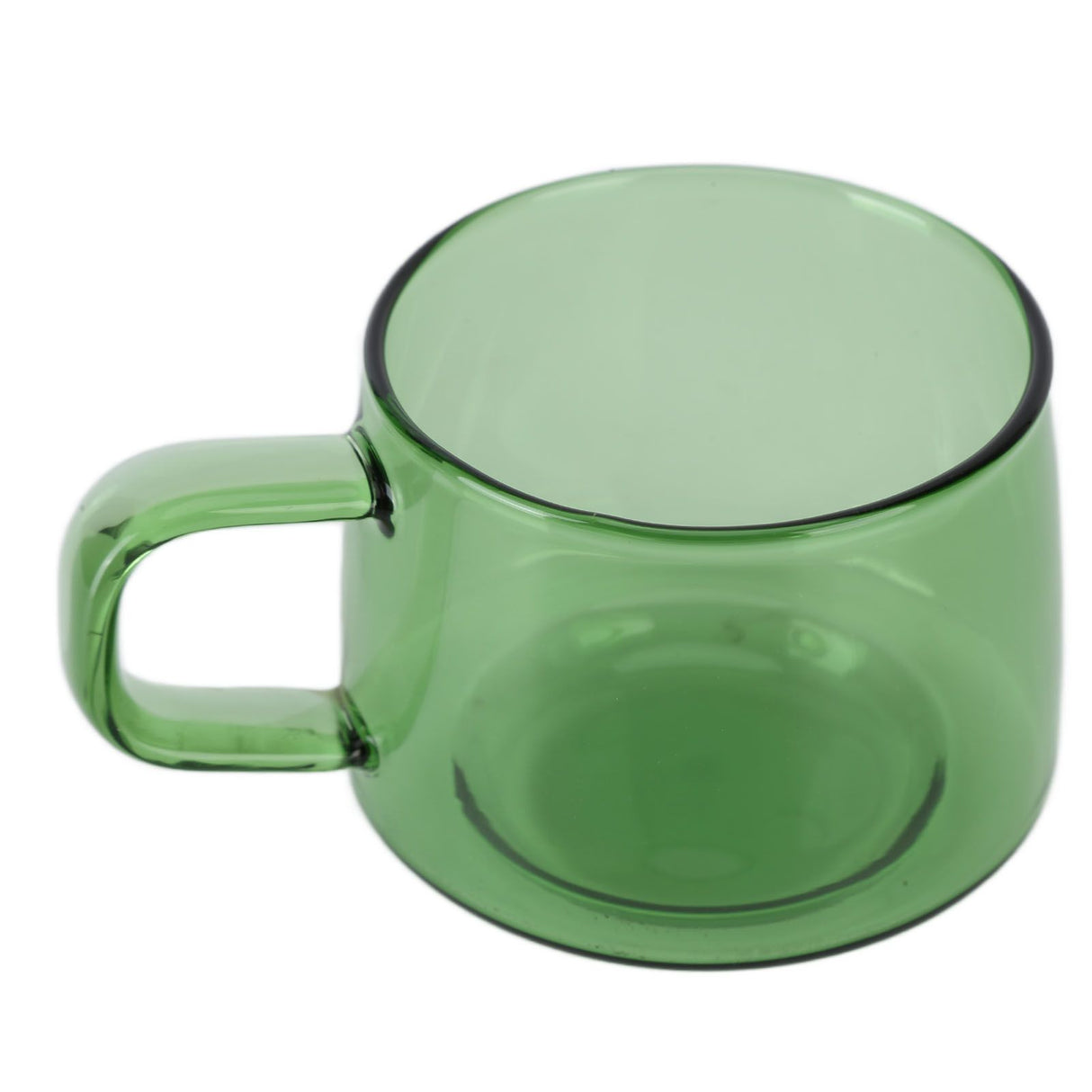 Transparent Coffee Cup 250ML Borosilicate Cup Glass Tea Water Milk Mug with HandleGreen