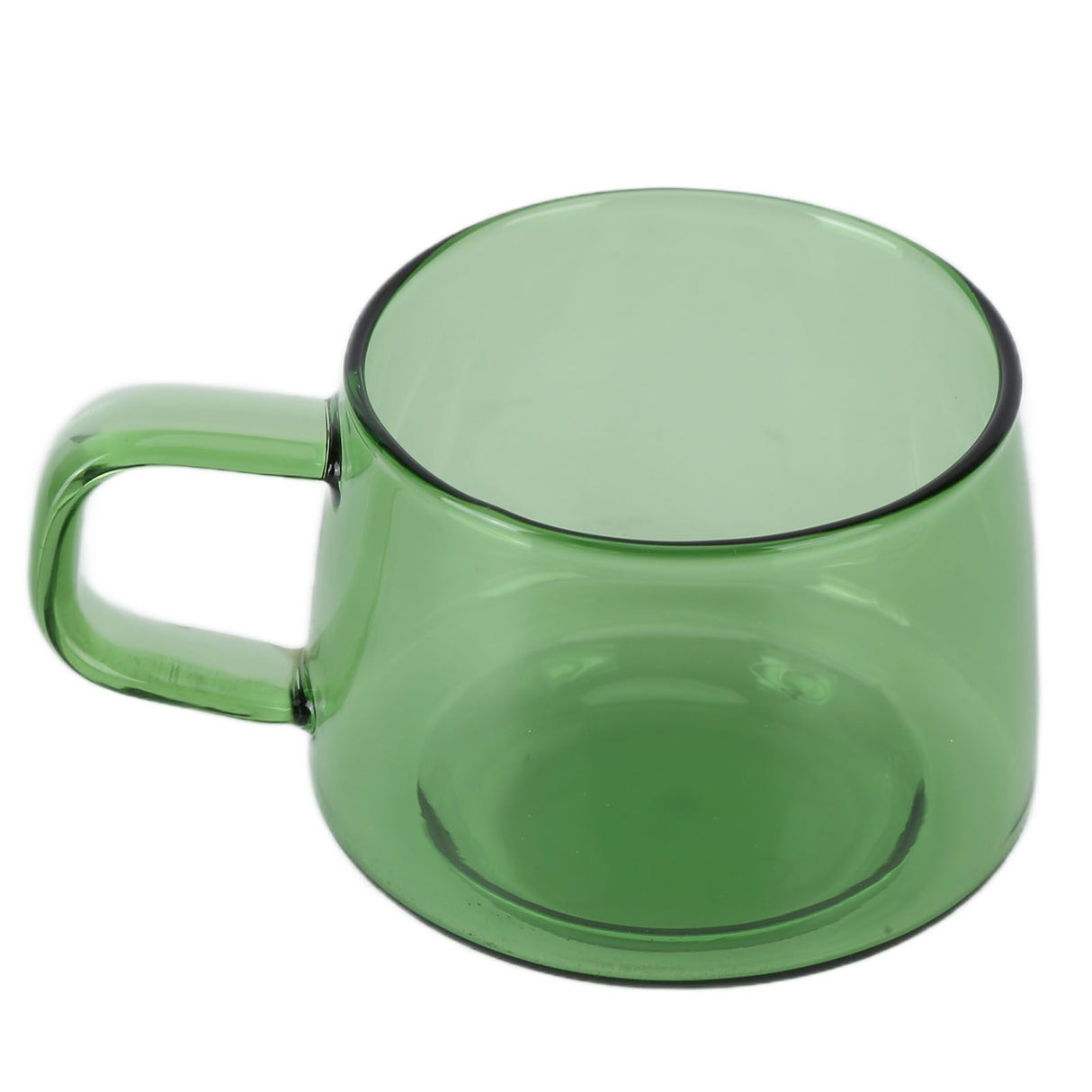 Transparent Coffee Cup 250ML Borosilicate Cup Glass Tea Water Milk Mug with HandleGreen