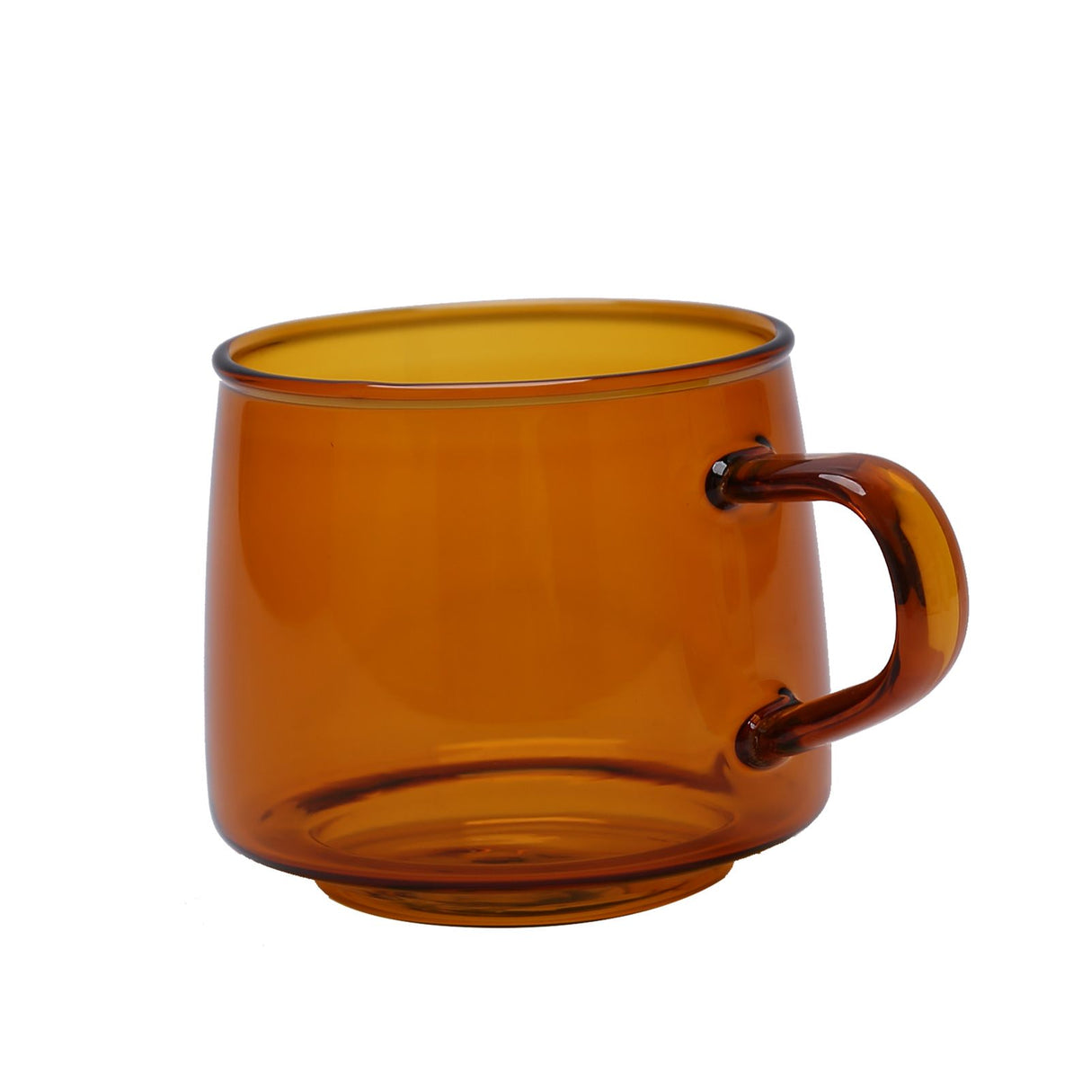 350ml Glass Coffee Cup Crystal Coffee Mug with Handle High Temperature Resistance for Home and CafeAmber