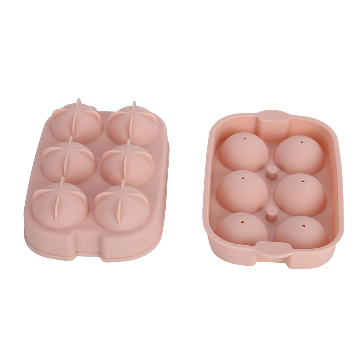 Silicone DIY Ice Cubes Mold Ice Ball Maker Mould Tray for Home Bar Party Cocktail UseLight Pink 6Hole 45mm