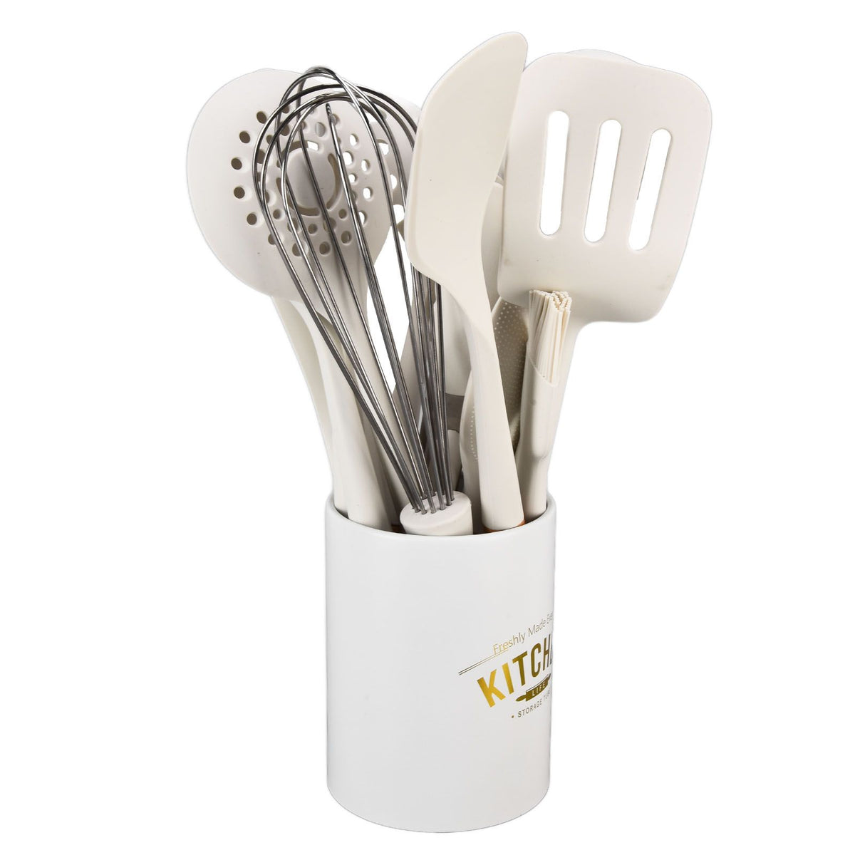12Pcs Silicone Cooking Utensil Set White Nordic Minimalist Style NonStick Kitchenware Kit for Kitchen Gadgets