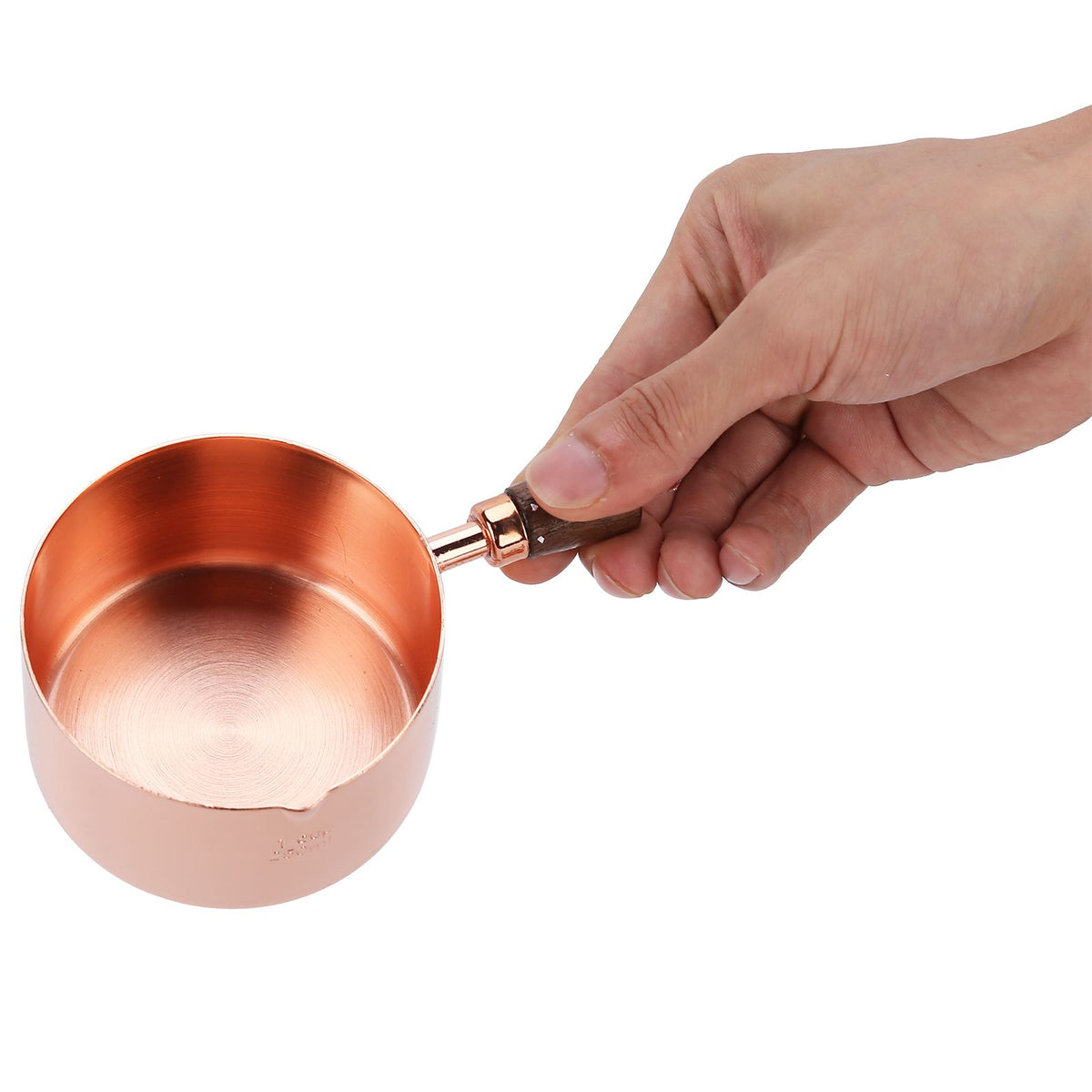 Sauce Pan Wooden Handle Rose Gold Stainless Steel Sauce Pot for Cooking Kitchen Ware1cup