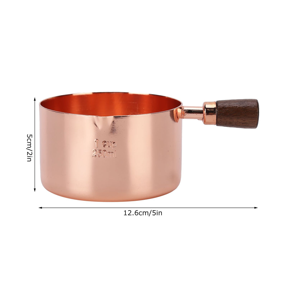 Sauce Pan Wooden Handle Rose Gold Stainless Steel Sauce Pot for Cooking Kitchen Ware1cup