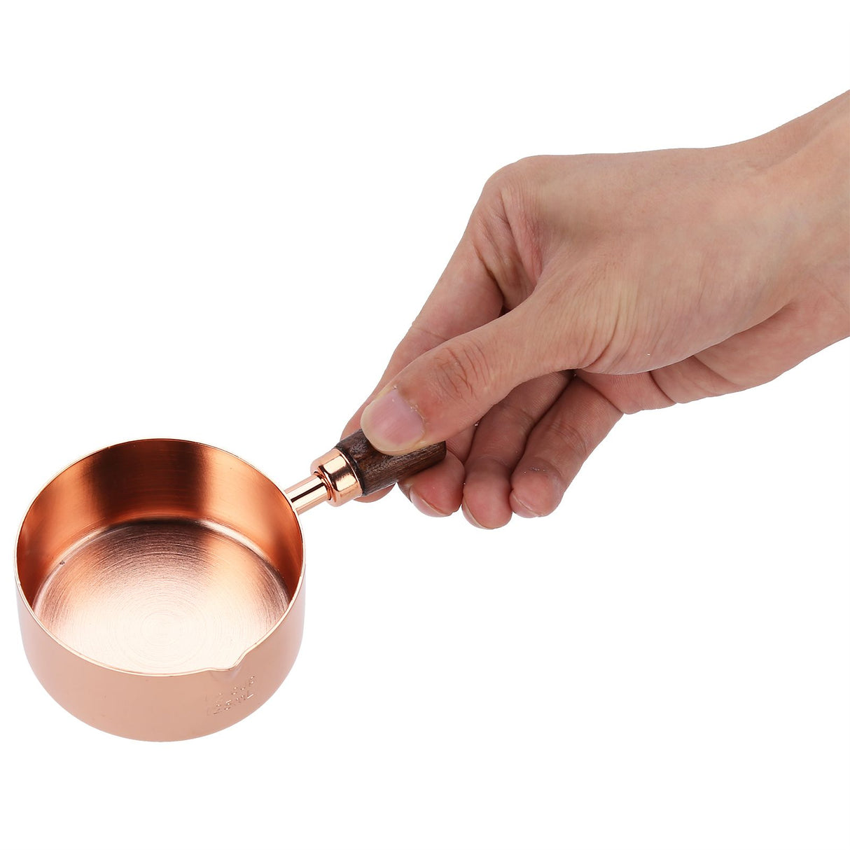 Sauce Pan Wooden Handle Rose Gold Stainless Steel Sauce Pot for Cooking Kitchen Ware1/2cup