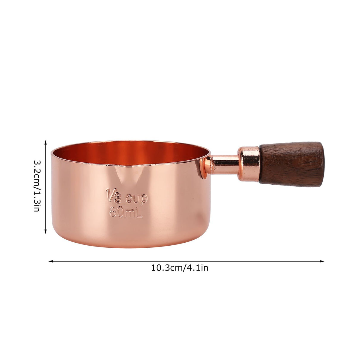 Sauce Pan Wooden Handle Rose Gold Stainless Steel Sauce Pot for Cooking Kitchen Ware1/3cup
