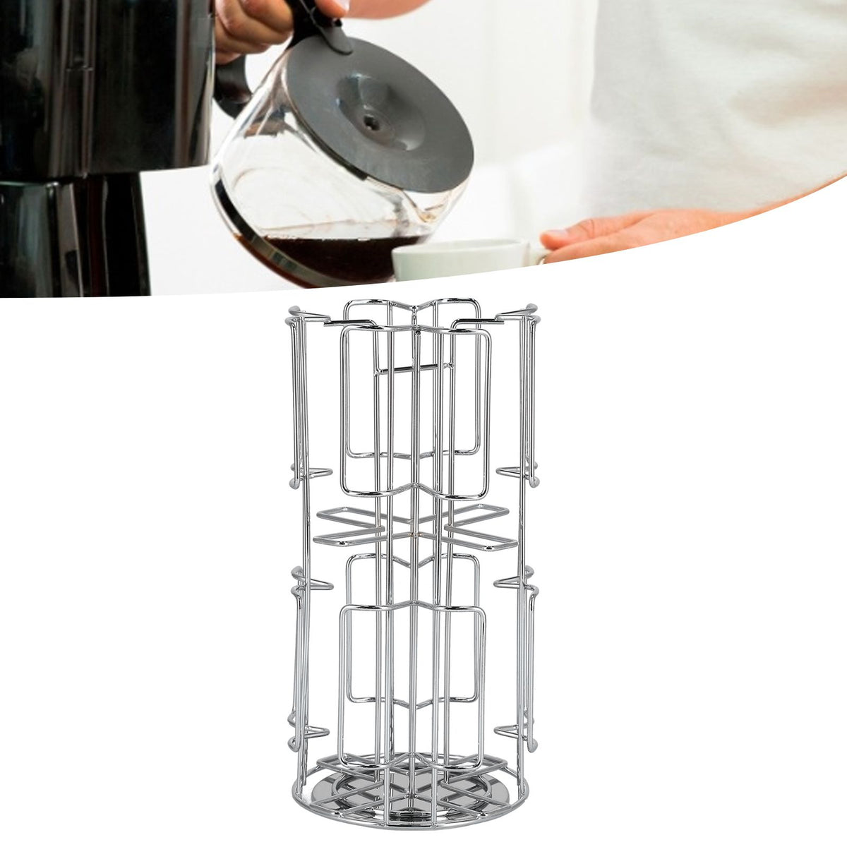 Household Coffee Capsule Holder Rotatable Storage Rack Shelf for 64Pcs Capsule Kitchen