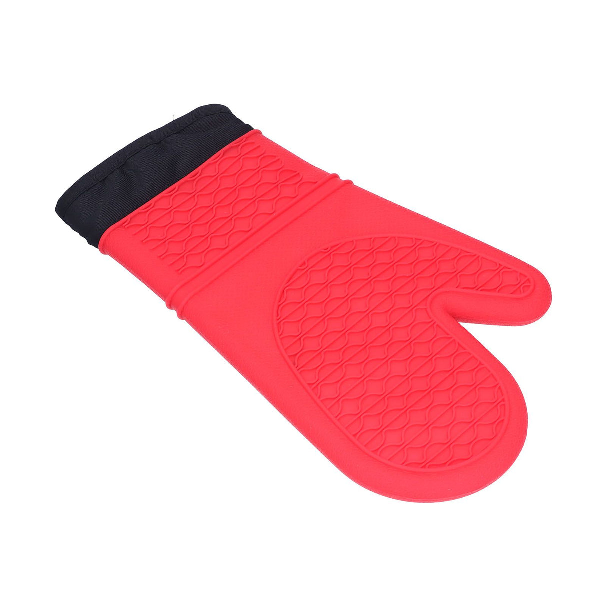 Silicone Oven Mitts with Cotton Heat Insulated Anti Scalding Baking Gloves for Home KitchenRed