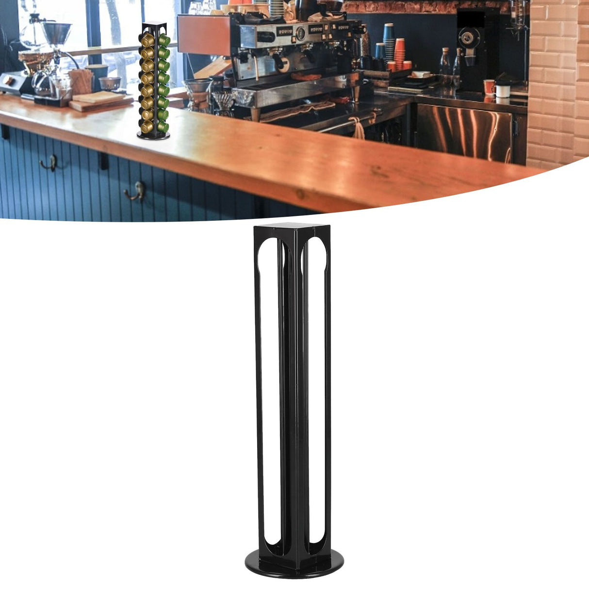 Coffee Capsule Holder 360° Rotatable Coffee Capsules Holder Rack Simple Design Holds 32 Coffee Pods for Coffee Lover