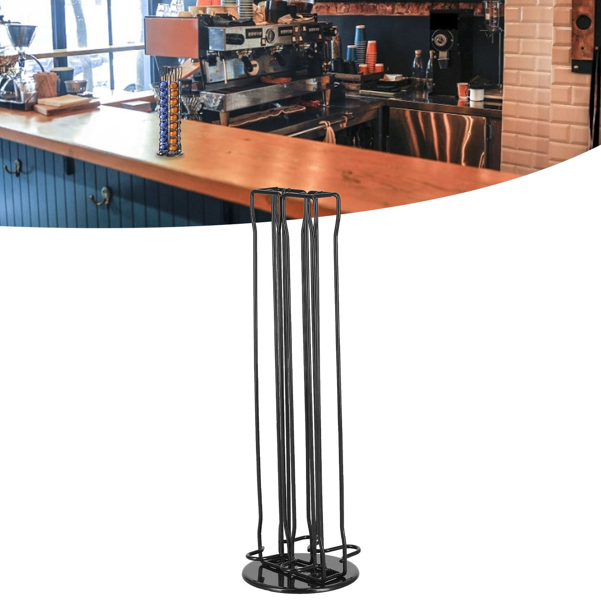 Coffee Capsule Rack 360° Rotatable Metal Coffee Capsules Holder Rack Simple Design Holds 40 Coffee Pods for Coffee Capsule Storage