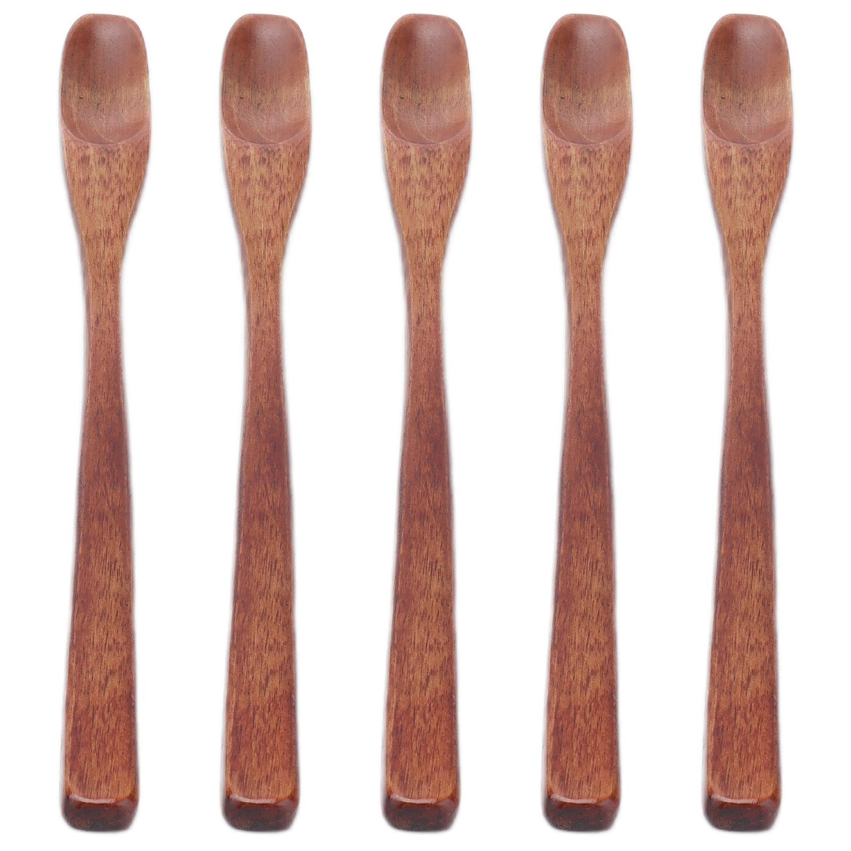 5Pcs Small Wood Color Spoon Narrow Headed Anti Scalding Spoon for Children Food Home Kitchen