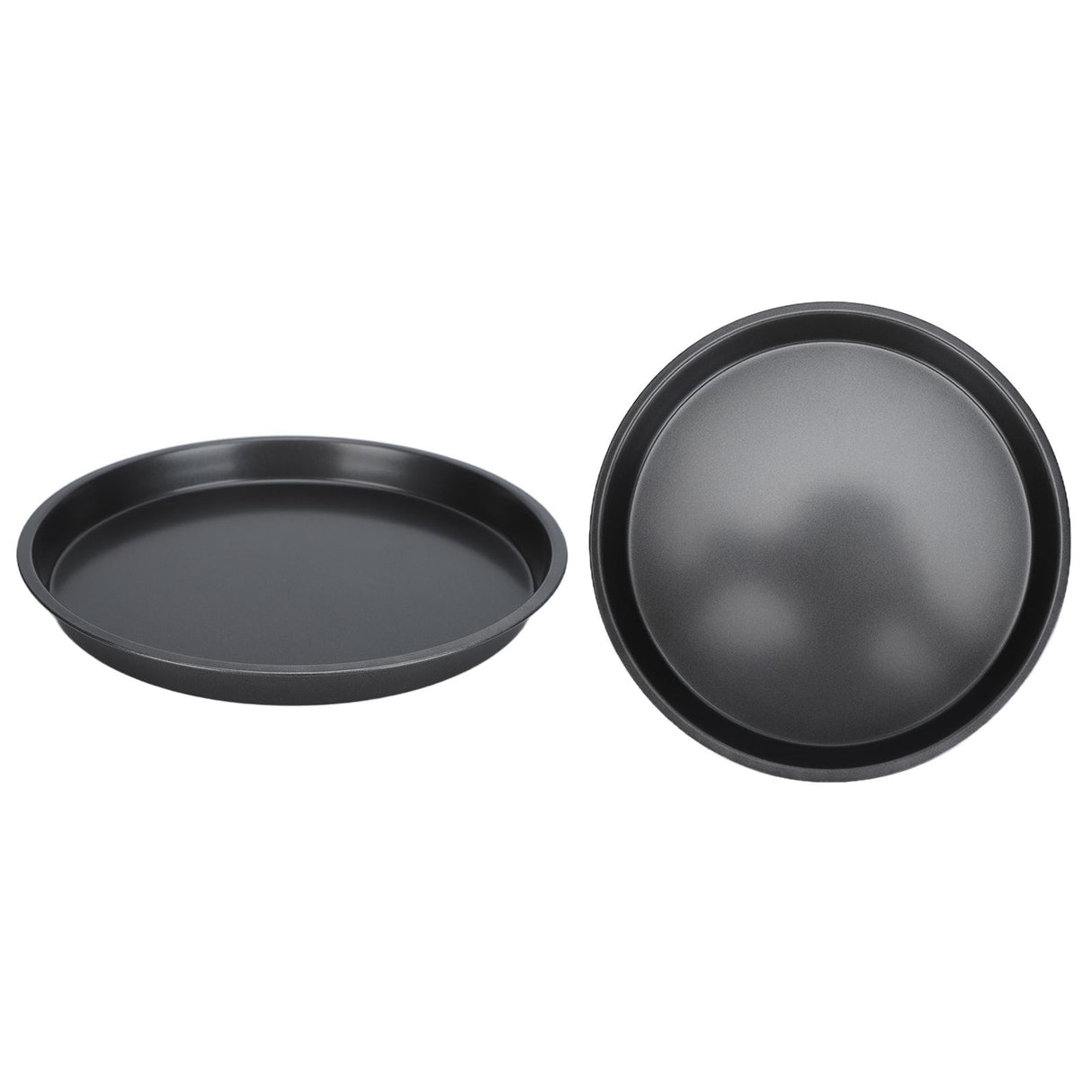2Pcs Non Stick Pizza Pan Deep Thickened Carbon Steel Baking Pan for Kitchen Bakery12in