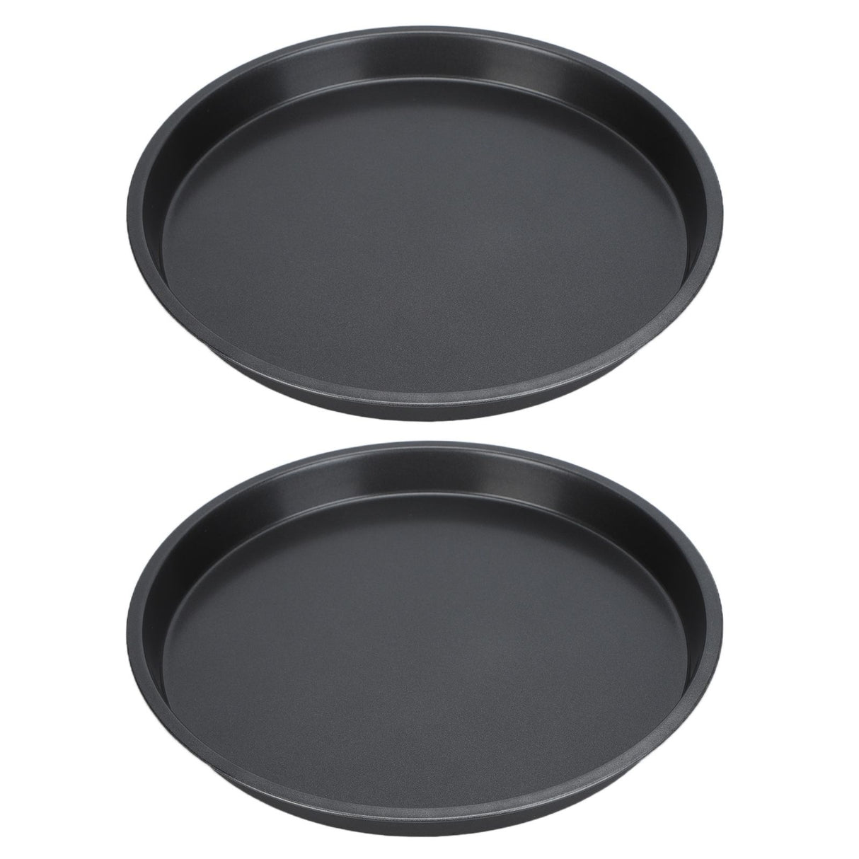 2Pcs Non Stick Pizza Pan Deep Thickened Carbon Steel Baking Pan for Kitchen Bakery12in
