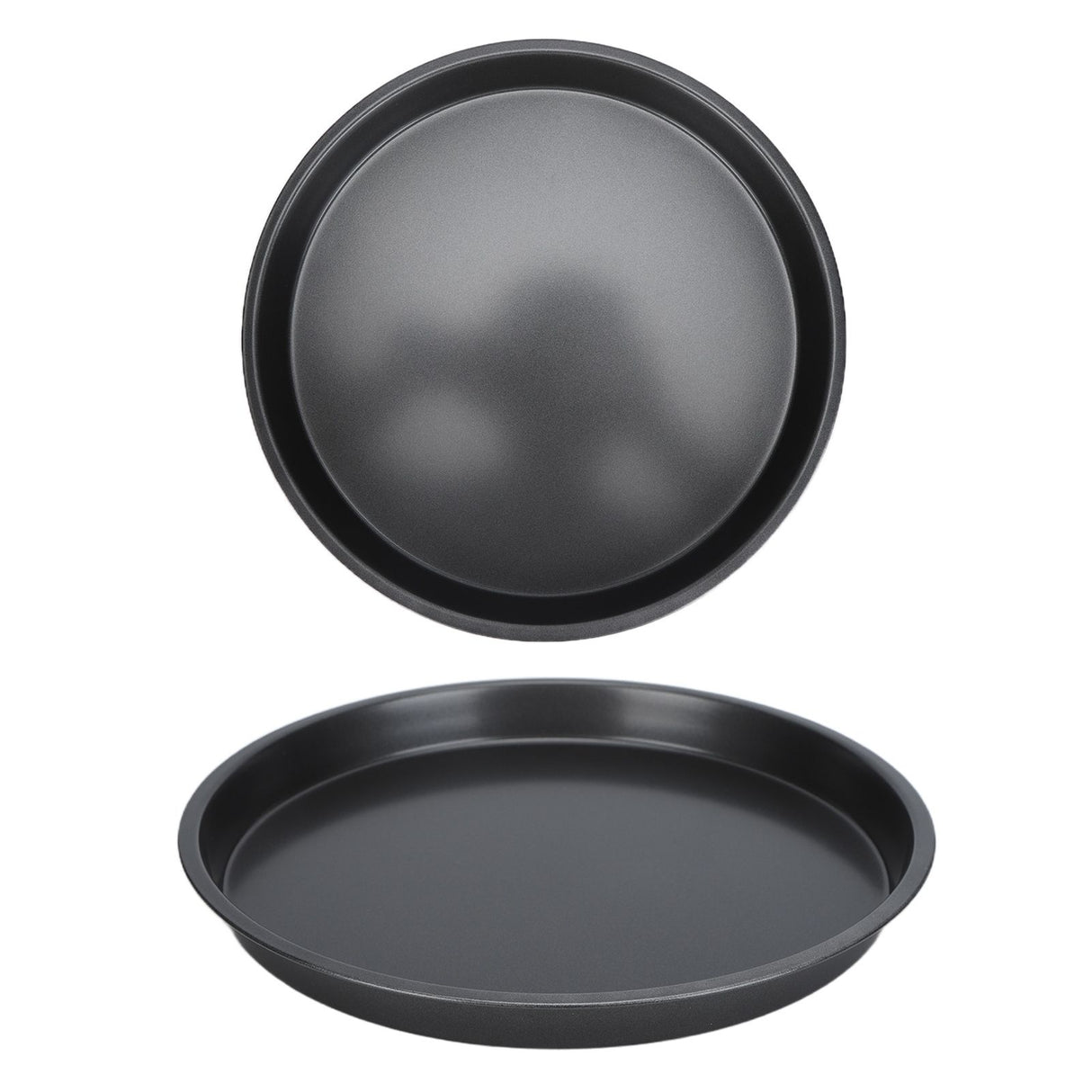 2Pcs Non Stick Pizza Pan Deep Thickened Carbon Steel Baking Pan for Kitchen Bakery12in