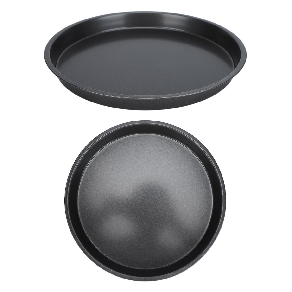 2Pcs Non Stick Pizza Pan Deep Thickened Carbon Steel Baking Pan for Kitchen Bakery12in