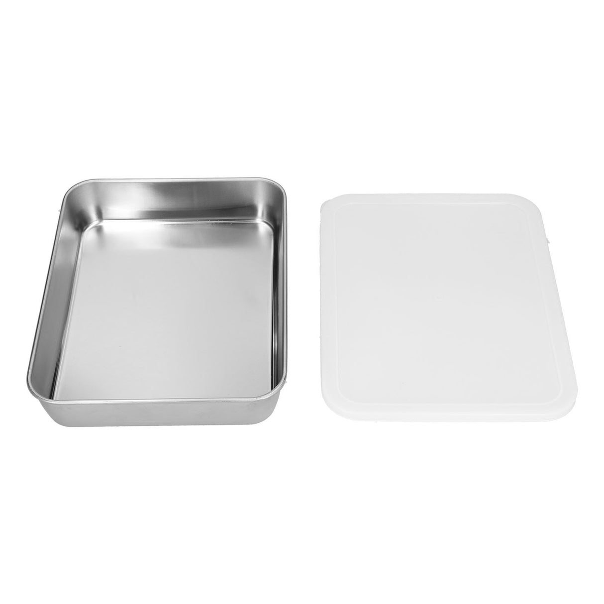Stainless Steel Baking Tray Deep Flat Non Stick Baking Pan Food Storage Box with CoverS
