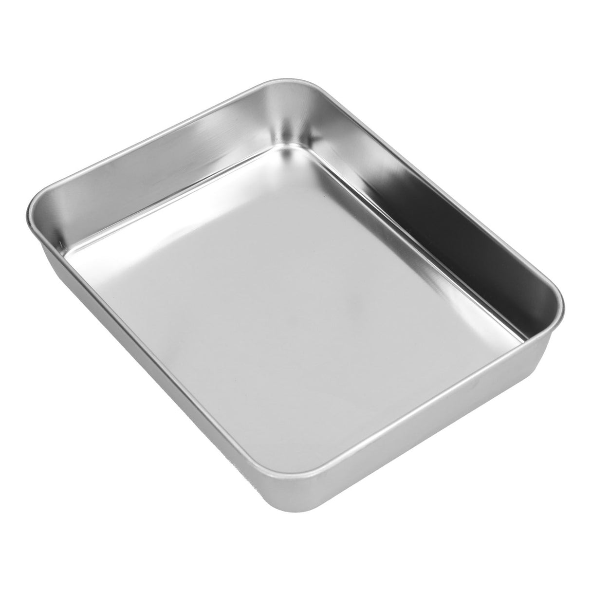 Stainless Steel Baking Tray Deep Flat Non Stick Baking Pan Food Storage Box with CoverS