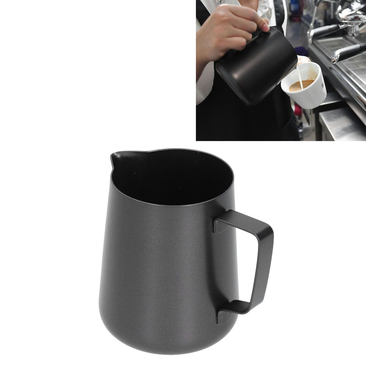 Thick Stainless Steel Frothing Cup Coffee Art Pitcher Milk Frothing Jug with Pointed Spout600ML