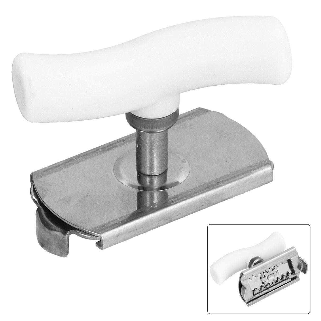 Stainless Steel Can Opener Portable Manual Bottle Opener with Ergonomic Handle Convenient to Use for KitchenWhite