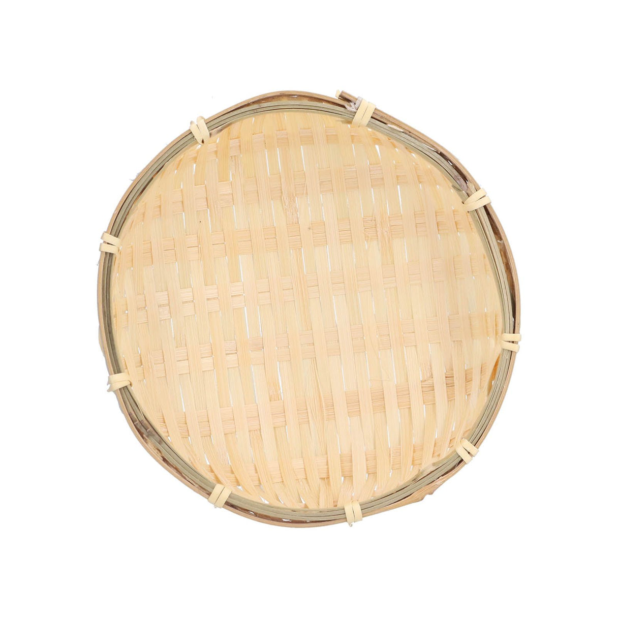 Fruit Basket Hand Woven Bamboo Mini Multifunctional Sturdy Serving Basket Tray for Living Room Kitchen 15x5cm