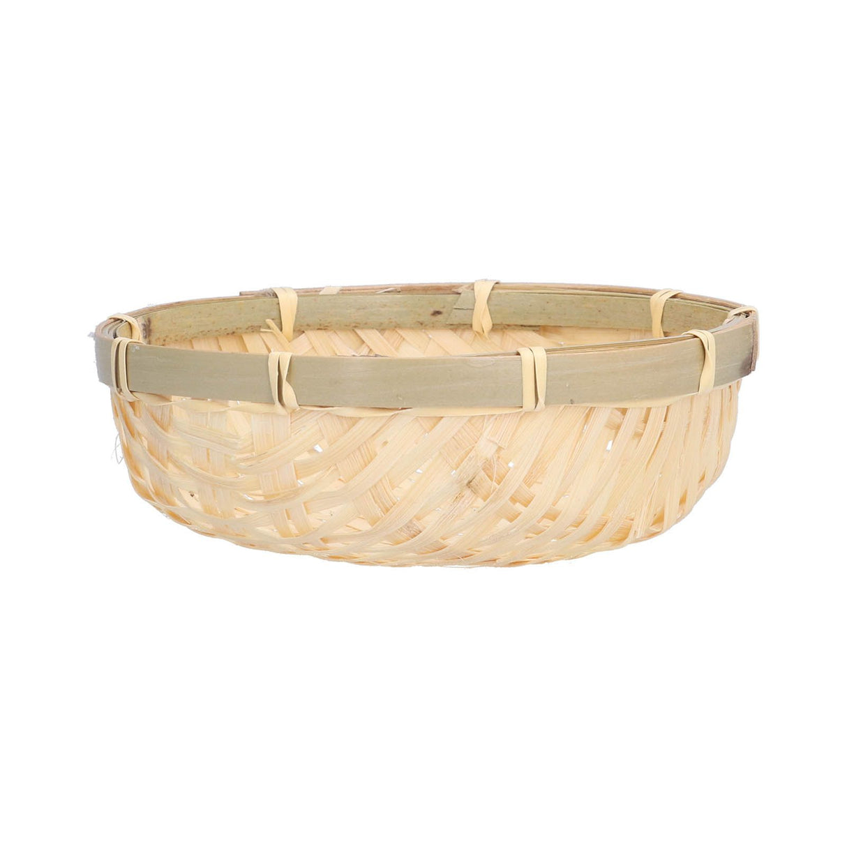 Fruit Basket Hand Woven Bamboo Mini Multifunctional Sturdy Serving Basket Tray for Living Room Kitchen 15x5cm