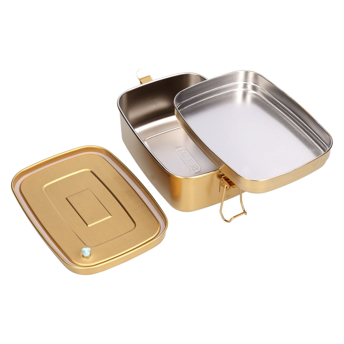 1.5L 2 Layer Lunch Box Portable Leakproof 304 Stainless Steel Bento Food Container Dinnerware for Home OfficeGold