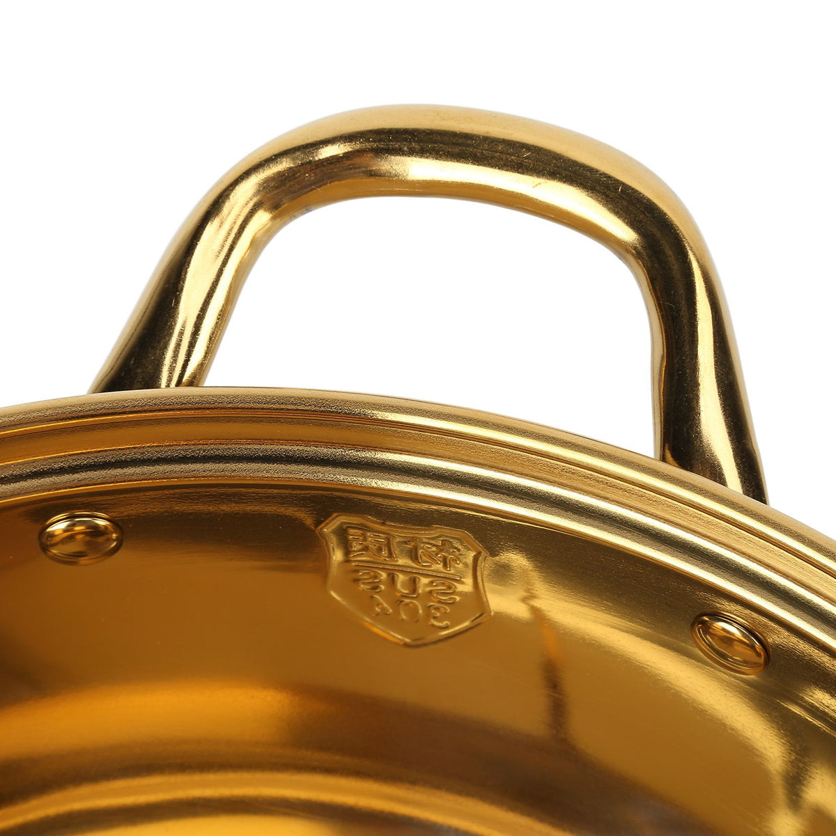 Hot Pot 30.3cm Diameter 304 Stainless Steel Rust Proof Separate Design Mandarin Duck PotGold