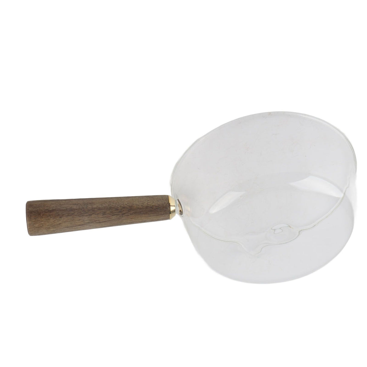 Glass Milk Pot with Wooden Handle V Shaped Spout Noodles Saucepan Home Kitchen Cookware Accessory600ml