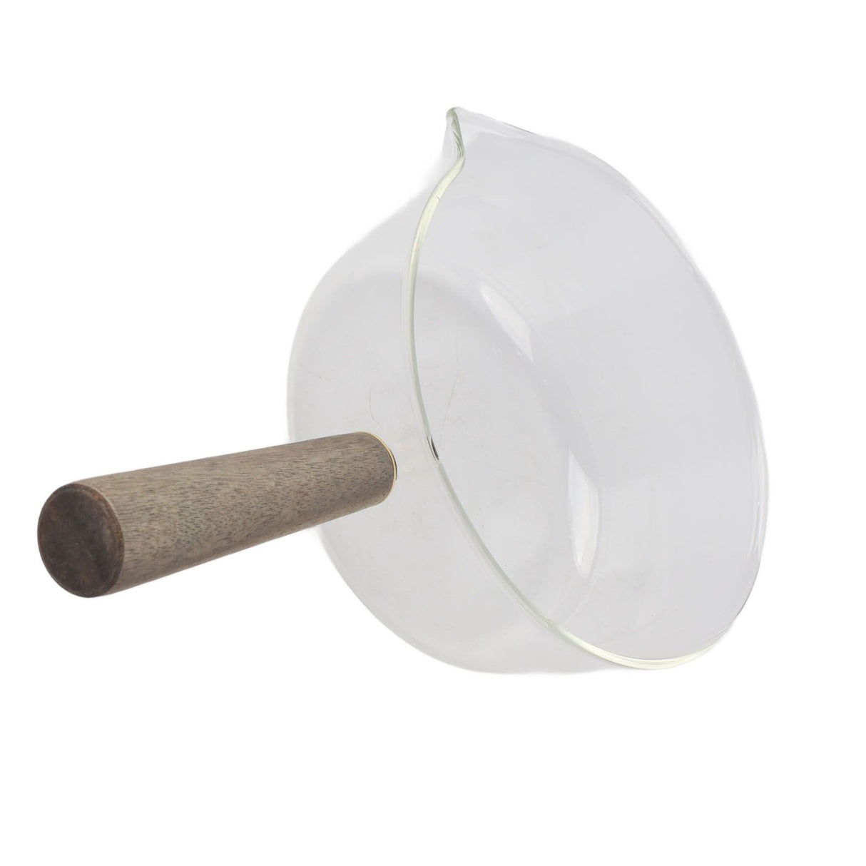 Glass Milk Pot with Wooden Handle V Shaped Spout Noodles Saucepan Home Kitchen Cookware Accessory600ml