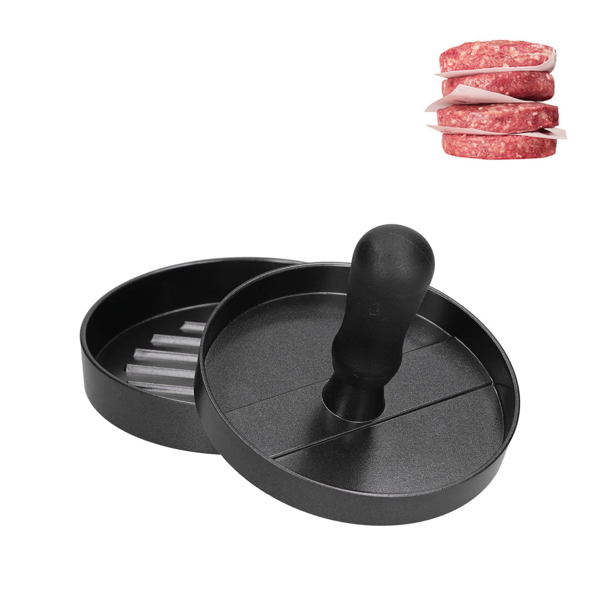 Hamburger Press Round Shape Hamburger Meat Patty Maker Mold Burger Maker Aluminum Alloy Handle