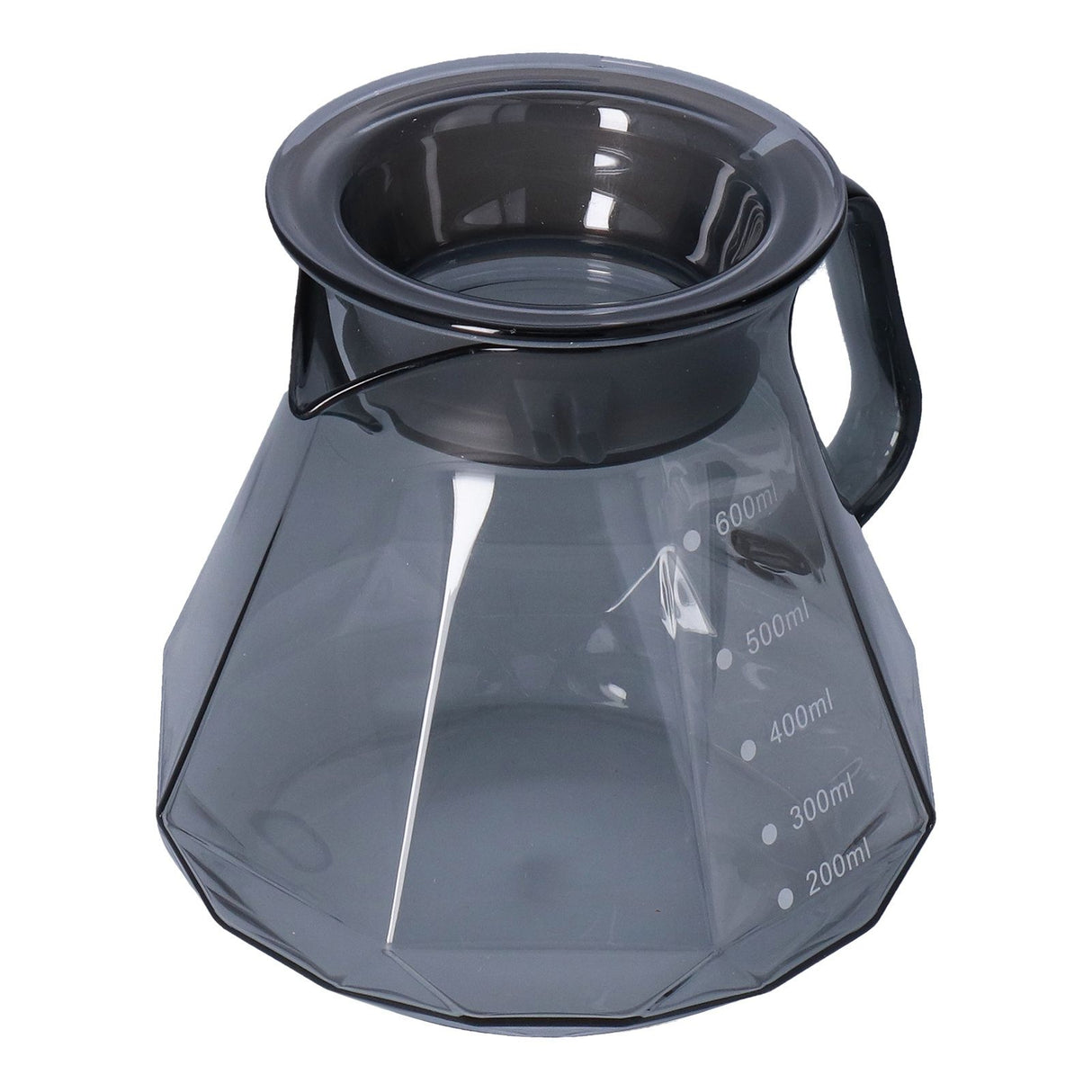 Coffee Kettle Heat Resistant Coffee Sharing Pot Transparent Black Glass Tea Pot for Kitchen Home600ml
