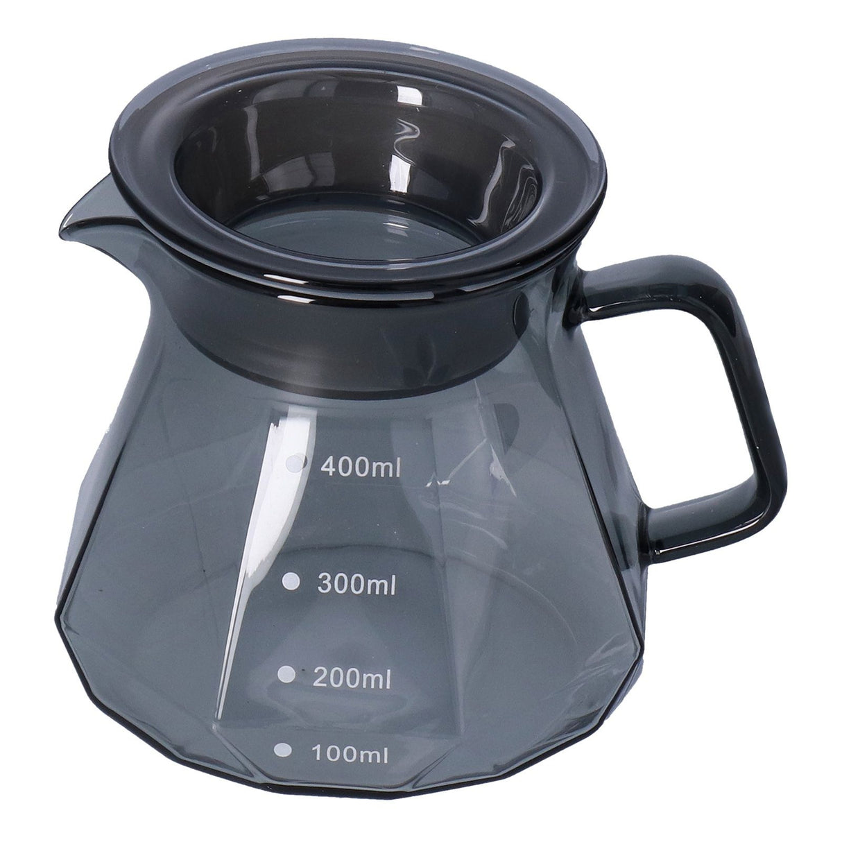 Coffee Kettle Heat Resistant Coffee Sharing Pot Transparent Black Glass Tea Pot for Kitchen Home400ml