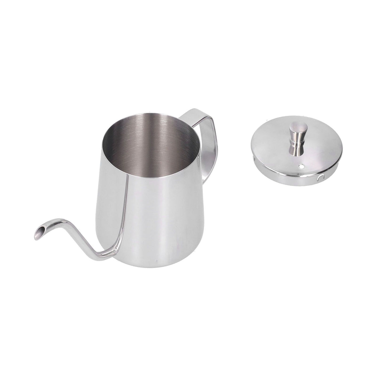 Hand Drip Coffee Pot Stainless Steel Coffee Pouring Kettle Pour Over Gooseneck Tea Pot with LidSilver 350ml