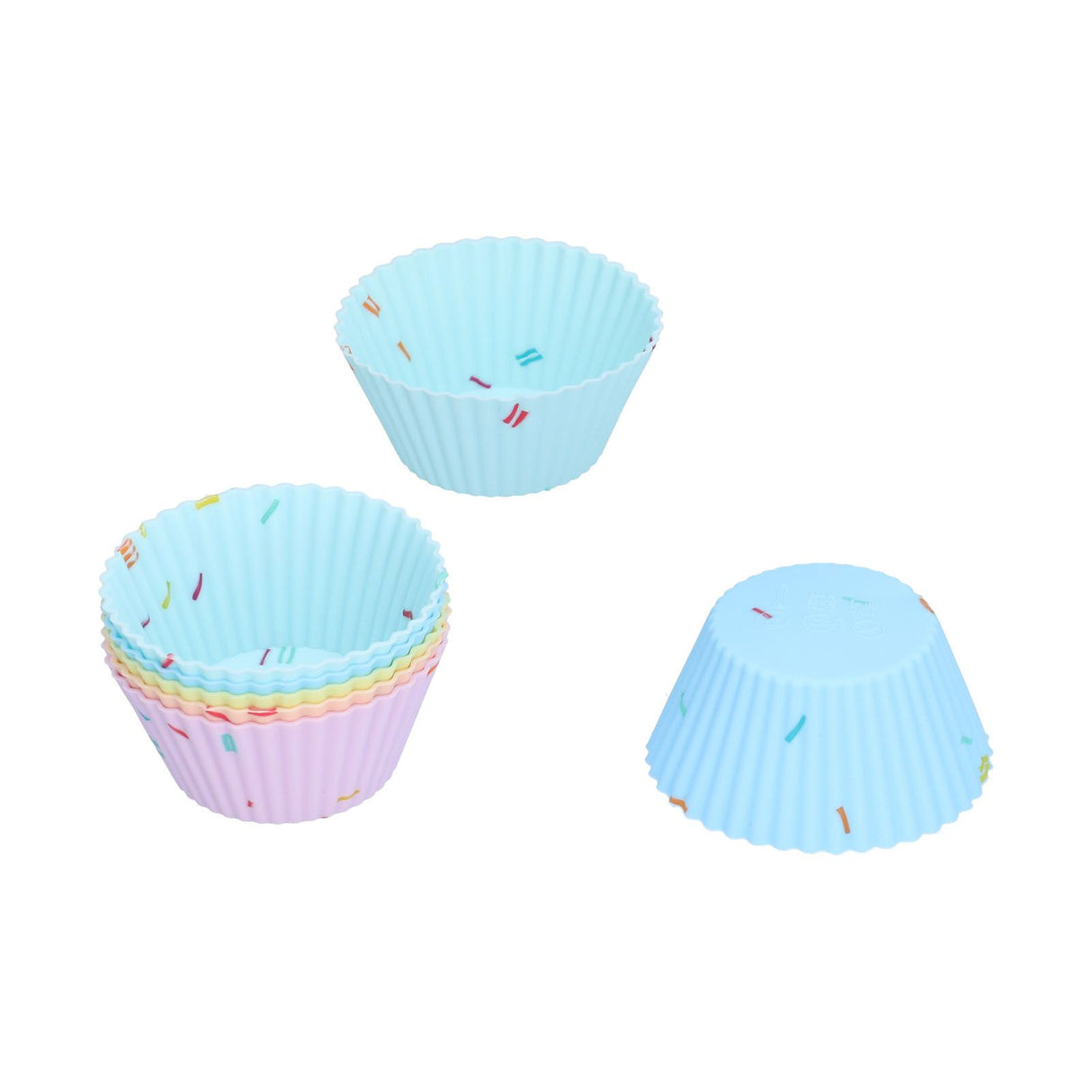 20Pcs Silicone Cupcake Mold Non Stick Reusable Baking Molds for Muffin Biscuits Cheese Cake PastriesRound