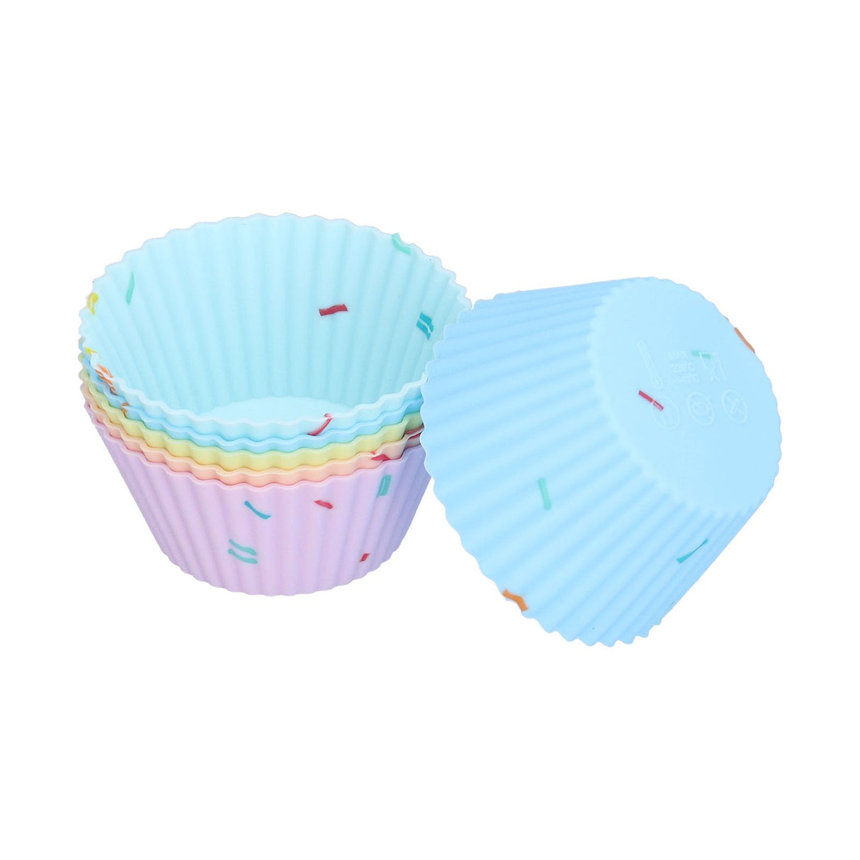 20Pcs Silicone Cupcake Mold Non Stick Reusable Baking Molds for Muffin Biscuits Cheese Cake PastriesRound