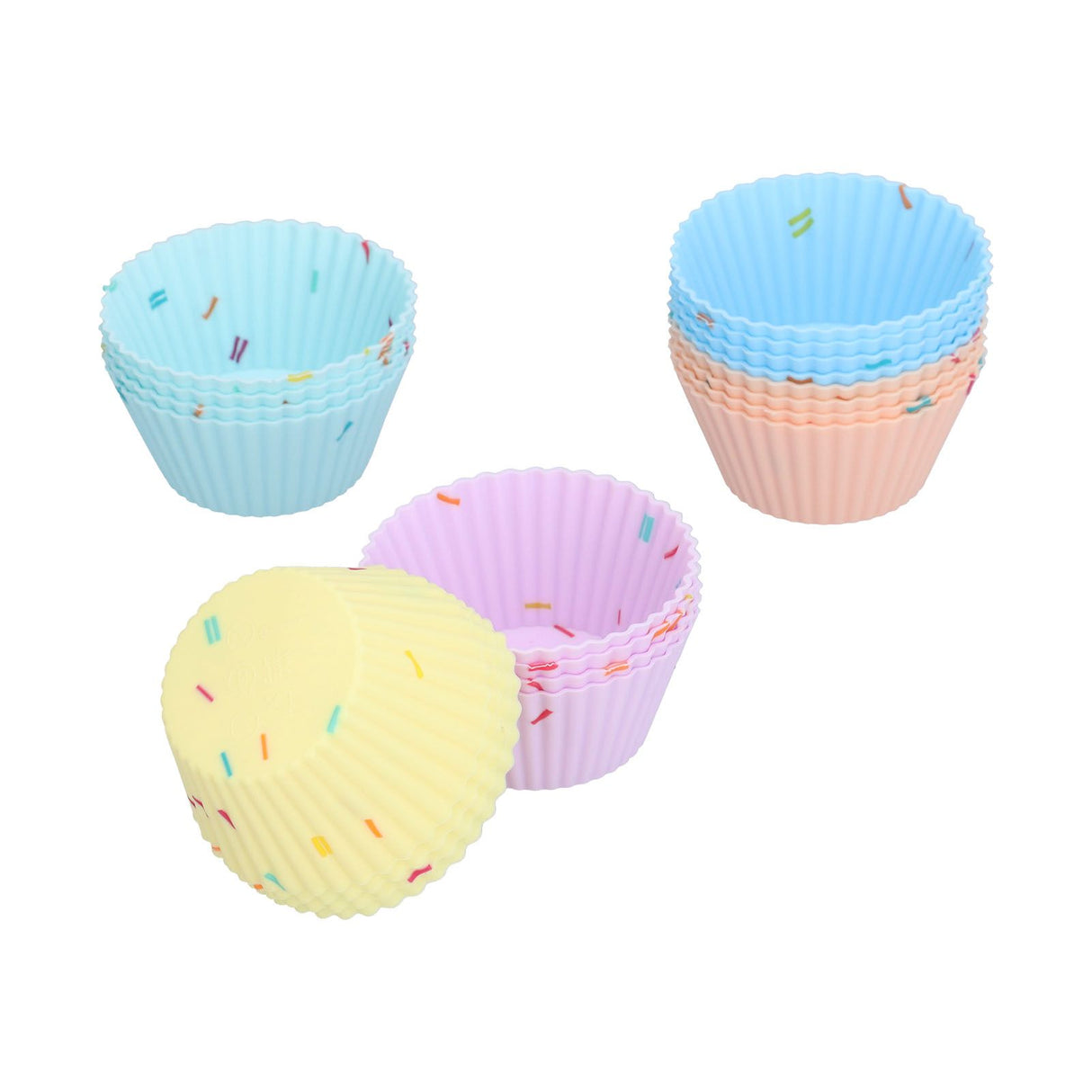 20Pcs Silicone Cupcake Mold Non Stick Reusable Baking Molds for Muffin Biscuits Cheese Cake PastriesRound