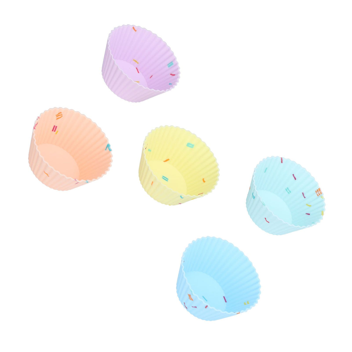 20Pcs Silicone Cupcake Mold Non Stick Reusable Baking Molds for Muffin Biscuits Cheese Cake PastriesRound