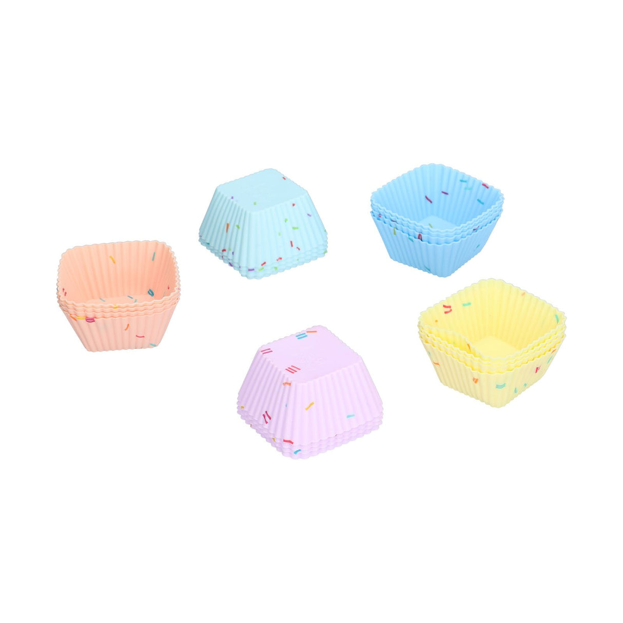 20Pcs Silicone Cupcake Mold Non Stick Reusable Baking Molds for Muffin Biscuits Cheese Cake PastriesSquare
