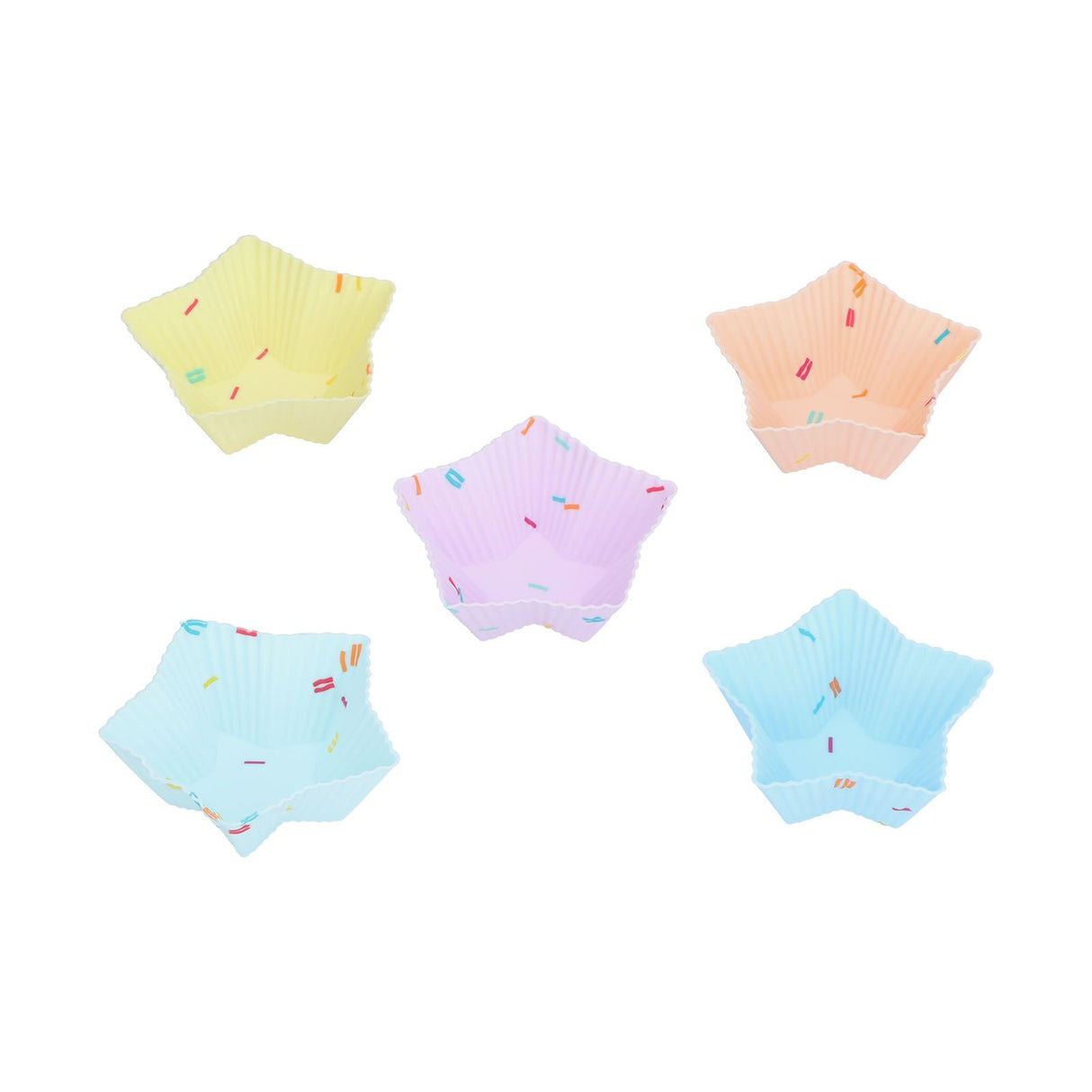 20pcs Silicone Baking Cups Bright Colors Cute Shapes Reusable Cake Making Molds for Donuts PuddingsStar Set