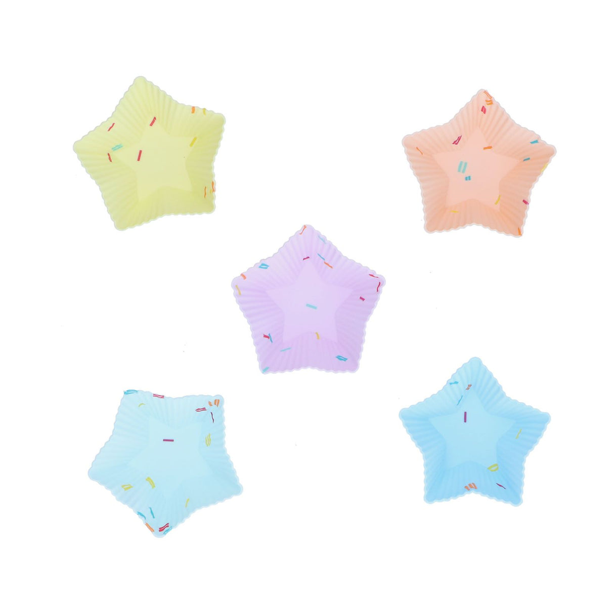 20pcs Silicone Baking Cups Bright Colors Cute Shapes Reusable Cake Making Molds for Donuts PuddingsStar Set