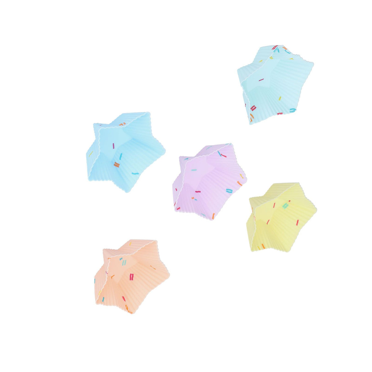 20pcs Silicone Baking Cups Bright Colors Cute Shapes Reusable Cake Making Molds for Donuts PuddingsStar Set