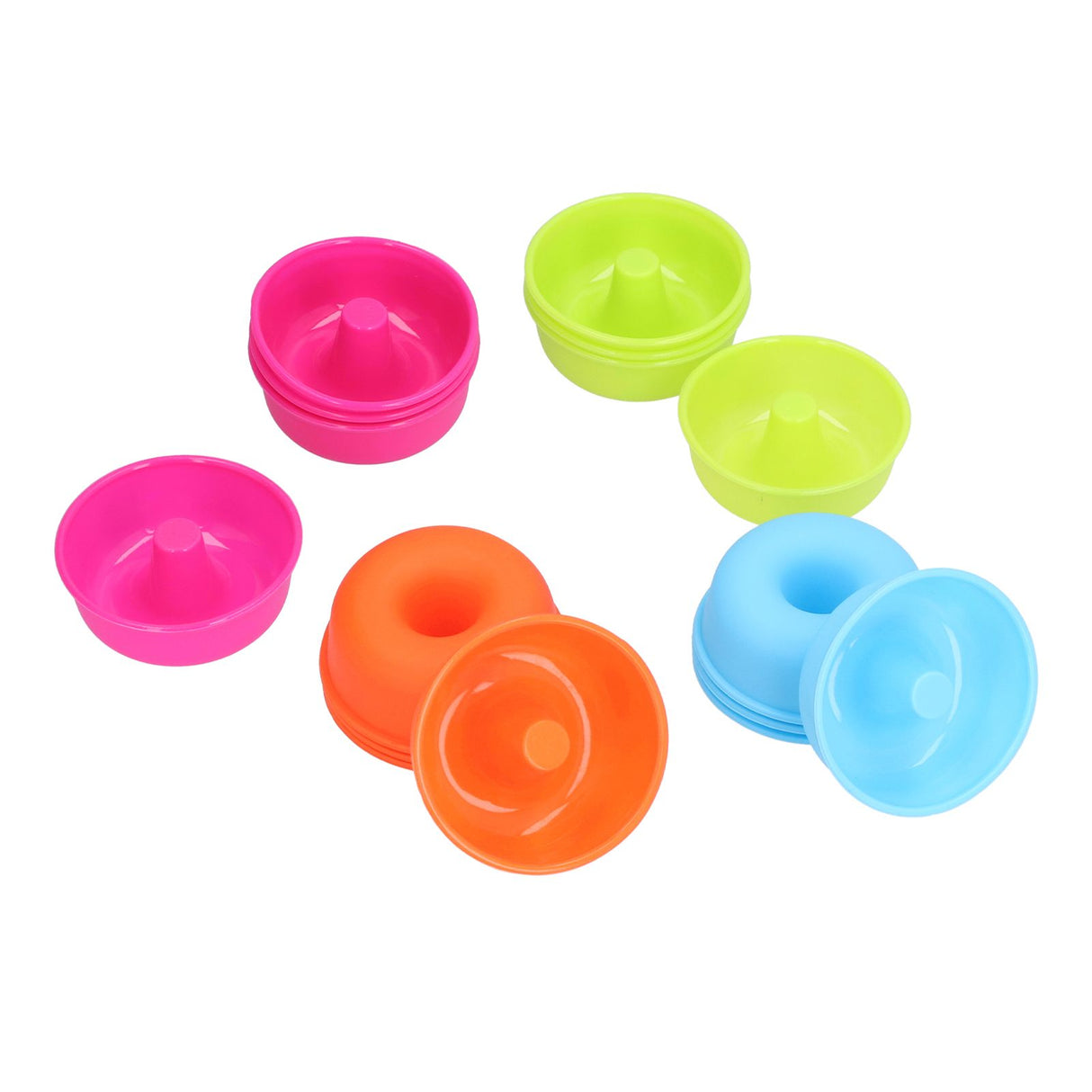 16pcs Donut Mold Bright Colors Reusable Cleanable Reliable Baking Cups for Pastries Puddings