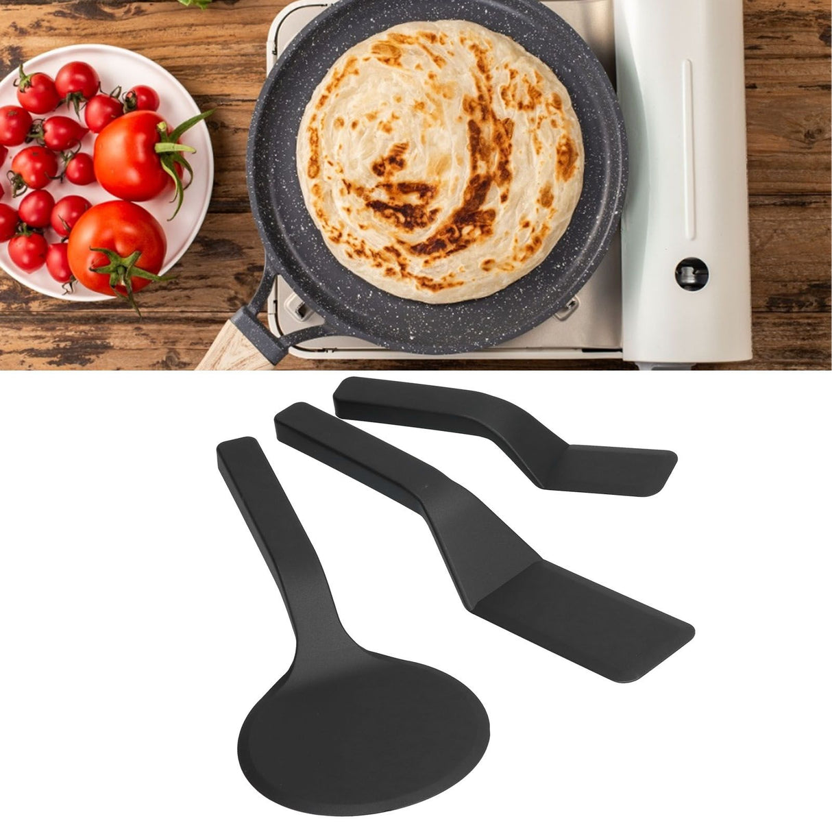 3Pcs Spatula Set Nylon Scraper with Beveled Edge Kitchen Utensils For Frying Egg Bread Muffins