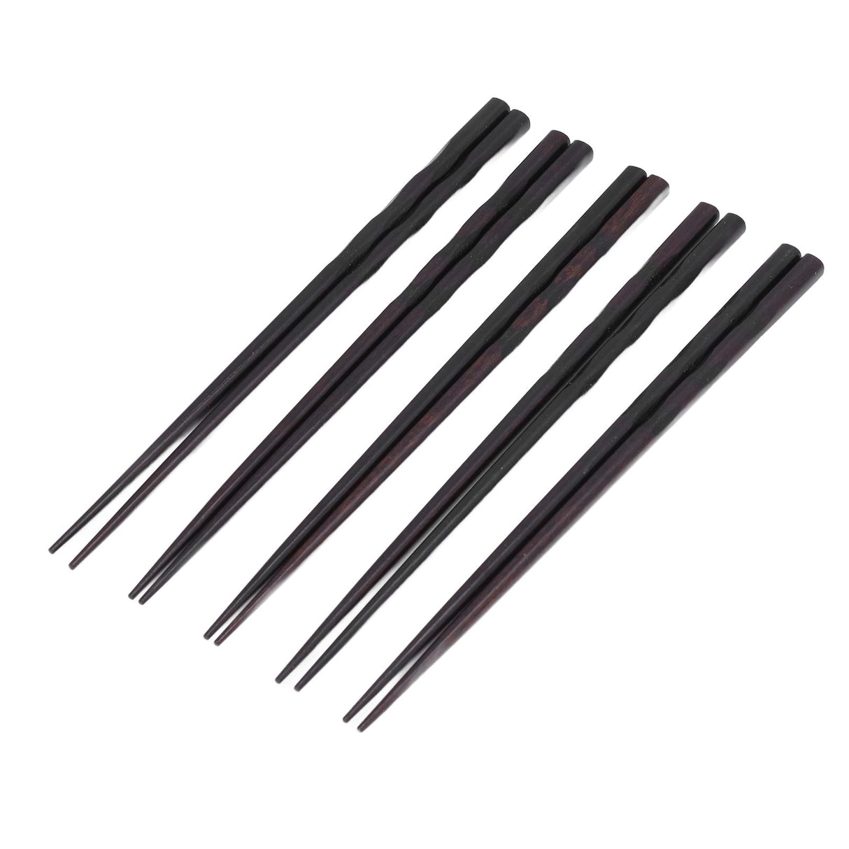 5 Pairs Chopsticks Ironwood Black Round Reusable 23cm/9.1in Long for Japanese Style Tableware Classic