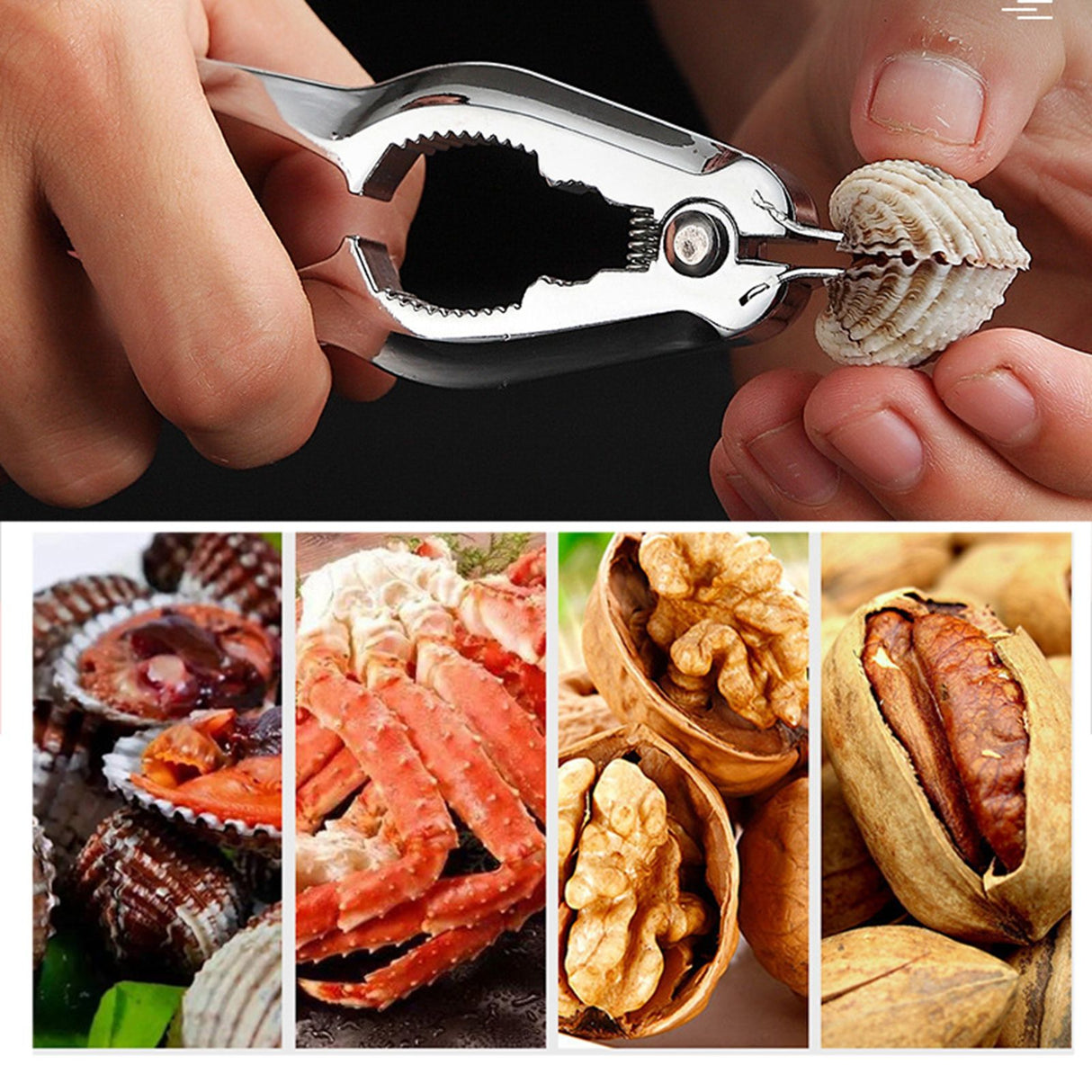 Blood Clam Opener Crab Pliers Nut Cracker Multi Functional Tool for Kitchen Shellfish Food