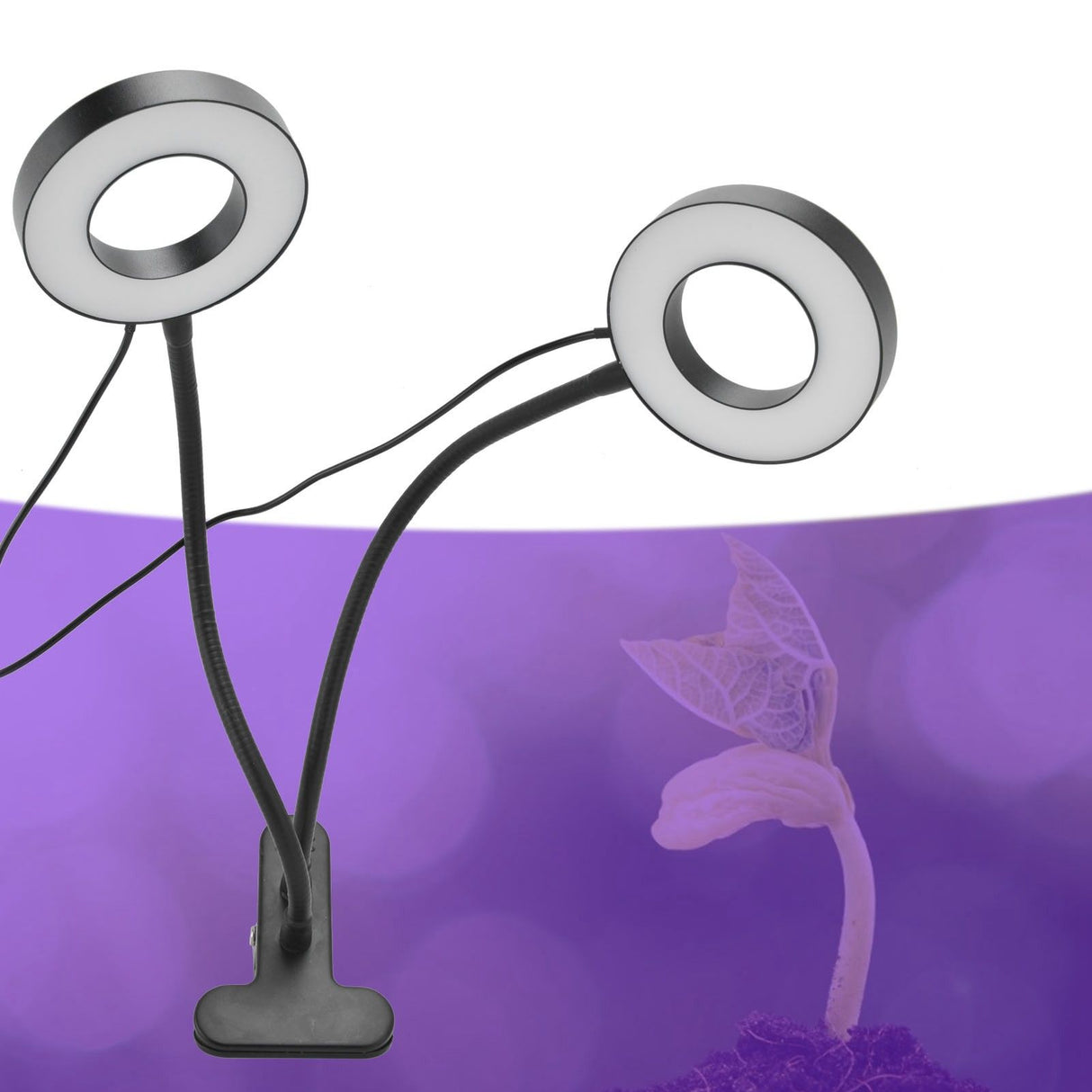 LED Grow Light Double‑End 360° Adjustable USB Powered Indoor Gooseneck Plant Grow Lamp for Greenhouse Office