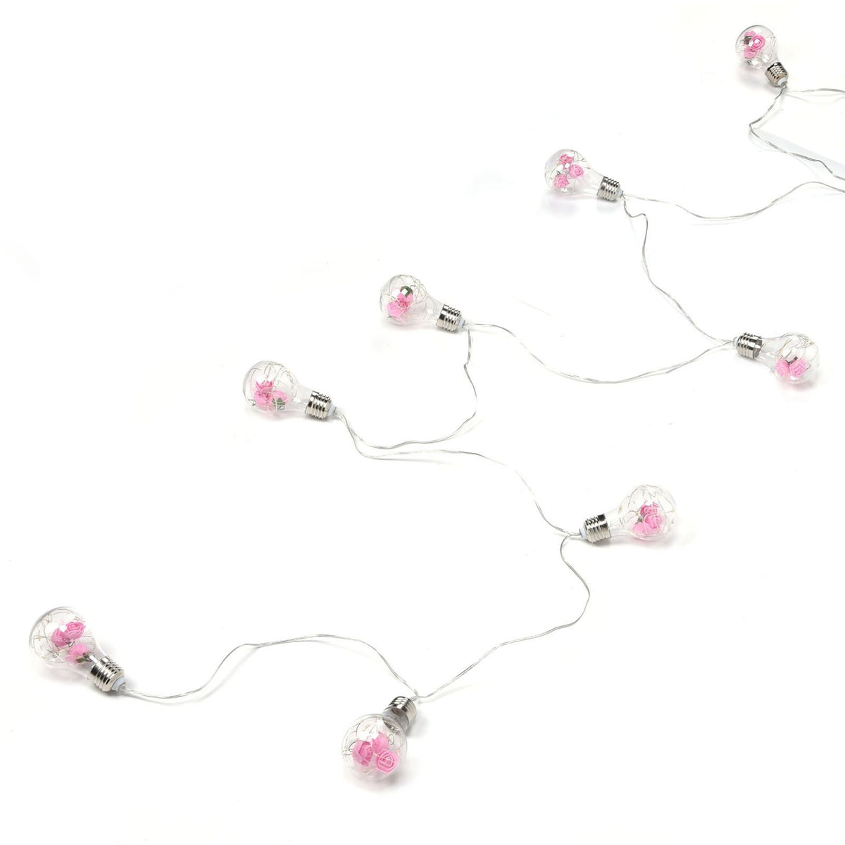 Light String 100LEDs Copper Wire Light String Artificial Rose E27 Bulb Children's Room Bedroom Decorative Lamp