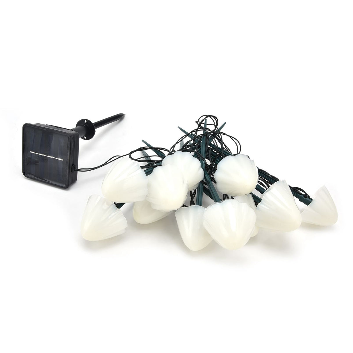 Solar Mushroom Shaped Light String Waterproof Decorative Lamp with 12LEDs 2 Lighting Modes