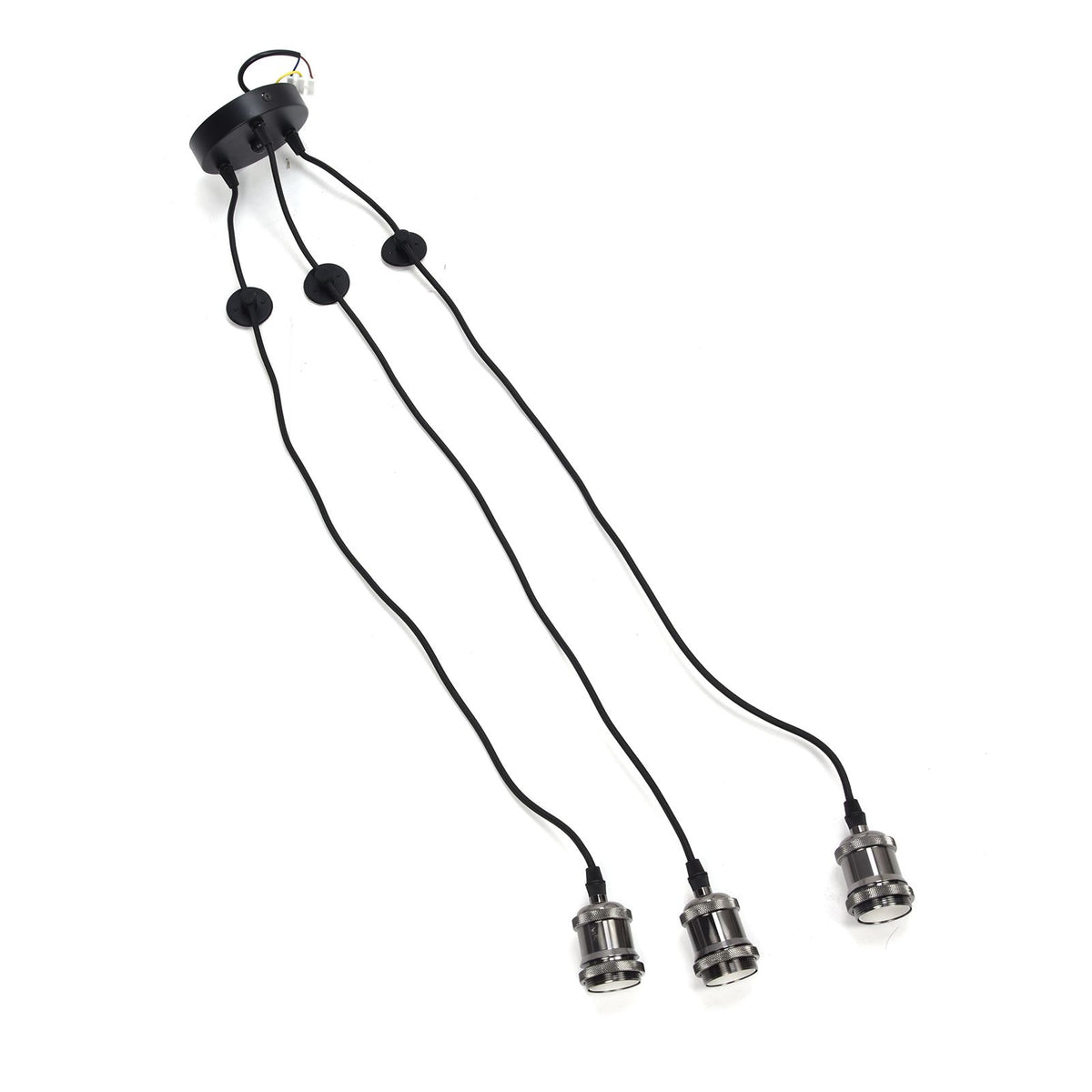 3 Arms Chandelier Lamp Holder Metal Retro Decoration Ceiling Light Socket for Home Dining Hall Bars