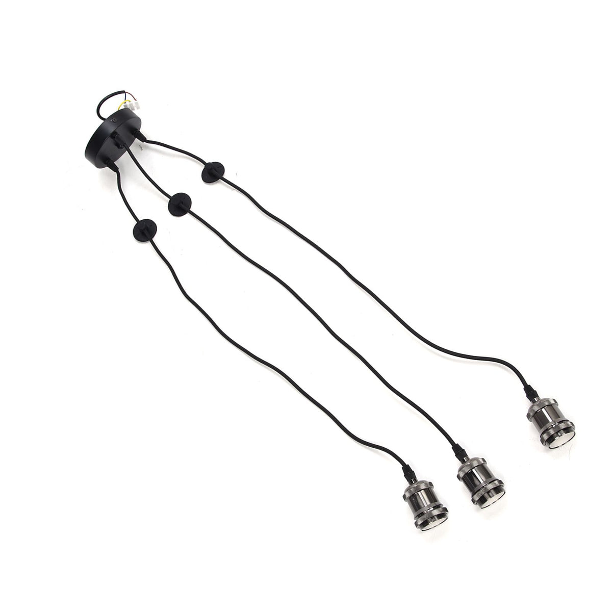 3 Arms Chandelier Lamp Holder Metal Retro Decoration Ceiling Light Socket for Home Dining Hall Bars