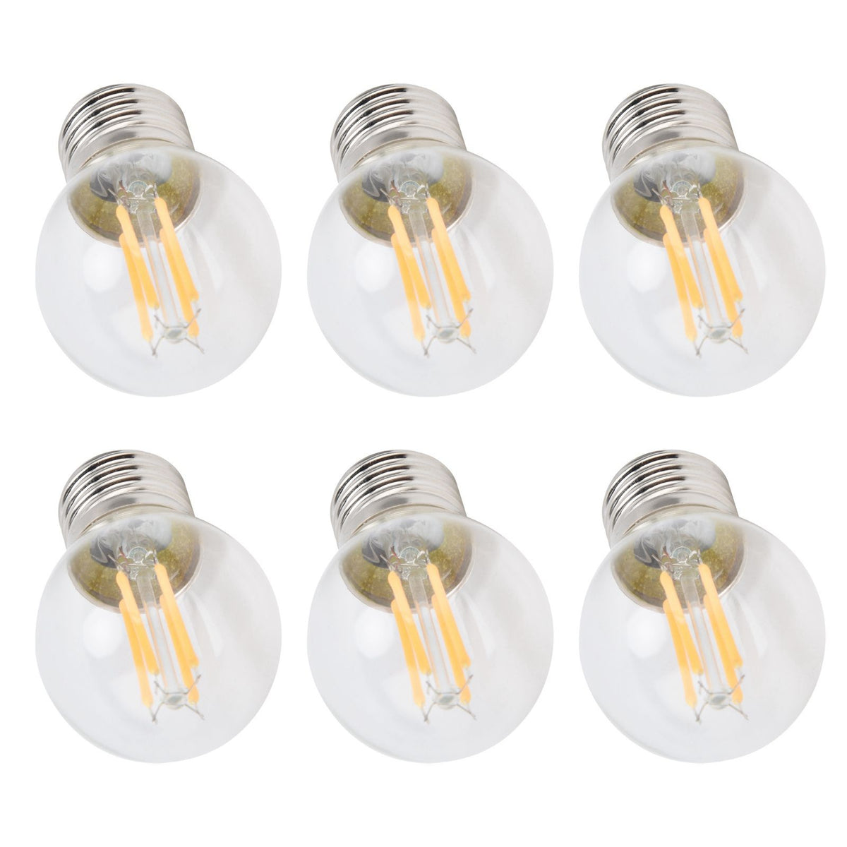 6PCS G45 E27 LED Light Bulb Transparent Glass Bulb Vintage Filament Lamp Warm Light 6W 220V